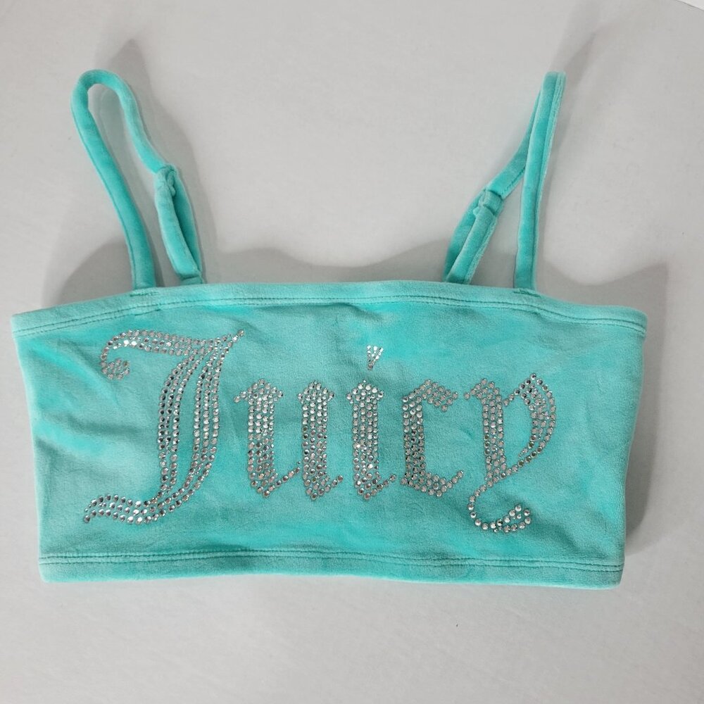 NWT Juicy Couture Velour Tube Top Crop Top Size Small w/ Rhinestones